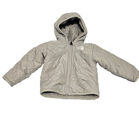 The North Face Infant Full Zip Puffer Hoodie Jacket Plush Lined 6/12 Months - Picture 1 of 12